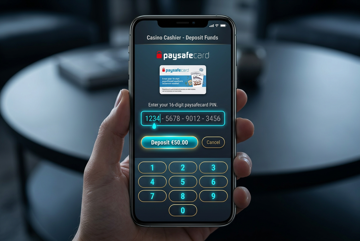 Interfejs płatności kasyna z voucherem Paysafecard